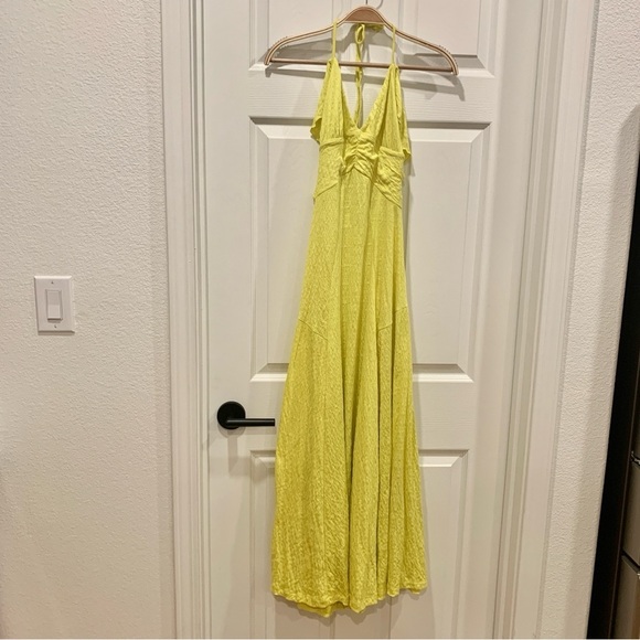 Free People Louisa Maxi Dress in Golden Kiwi Yellow - Picture 5 of 11